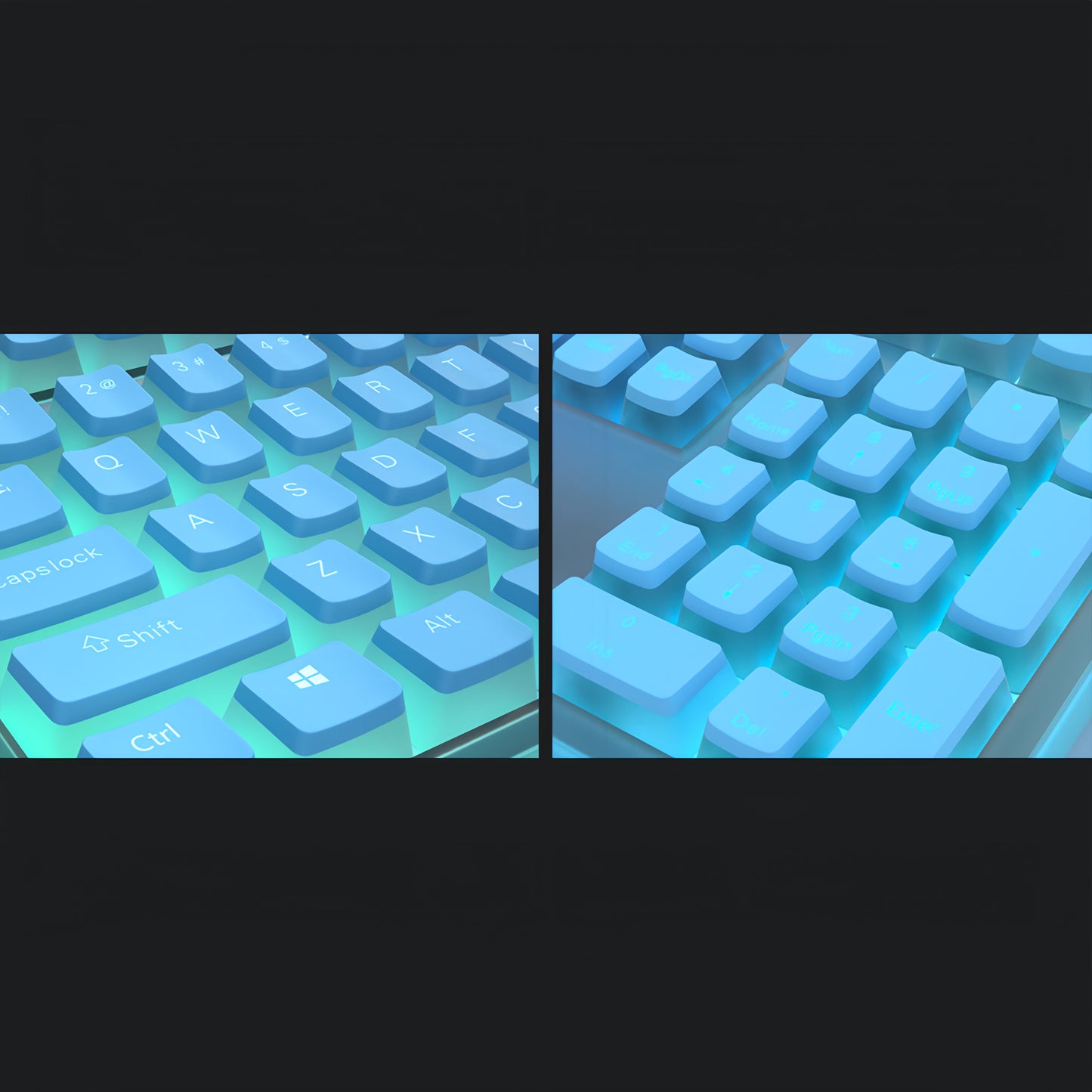 OEM PBT+PC Dye-Sub Keycap PBT Keycap  Set - Noble Blue